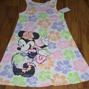Floral Minnie Mouse Sleeveless Dress Size 7 Nwt